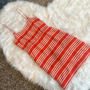 J.Crew Silk striped Blouson Midi Casual Dress